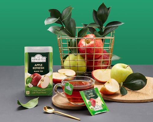 Ahmad Tea Black Tea Teabags, Apple Refresh, 20 Count (Pack of 6), Caffeinated, Sugar-Free