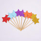 Flairs New York Party Props Decorations Cupcake Toppers (Silver Glitter Mini Stars, Pack Of 10 Cupcake Toppers)