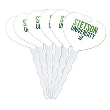 GRAPHICS & MORE Cupcake Picks Set of 6, Acrylic, Stetson University Heart Love Design