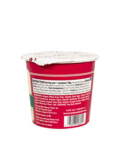 Bob'S Red Mill Organic Oat Cup, Cranberry Orange, 1 Cup (Pack Of 1) - Organic, Non Gmo, Whole Grain, Kosher