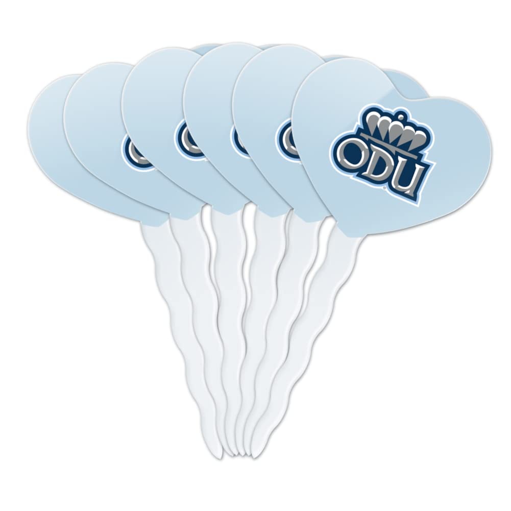 GRAPHICS & MORE Cupcake Toppers Set of 6, Acrylic, Heart Design, One Size, Old Dominion University
