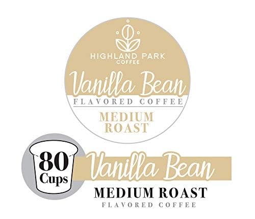 Highland Park Coffee Single Serve Pods Compatible With Keurig K Cup Malt-Inspired, Vanilla Bean, 80 Count