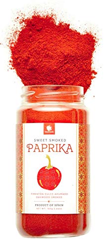 Gourmanity Sweet Smoked Paprika Powder, Enhanced Spanish Paprika Seasoning, Oak Wood Smoked For Adding Depth, Flavor And Color To Your Dishes, Kosher, Gluten Free, Pimenton Dulce Ahumado Gluten 5.64 Oz