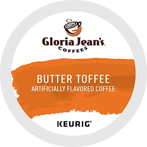 Gloria Jean s Coffees Butter Toffee, Single-Serve Keurig K-Cup Pods, Flavored Medium Roast Coffee, 96 Count