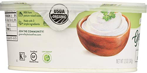 Green Valley Lactose Free Organic Sour Cream, 12 Ounce tub