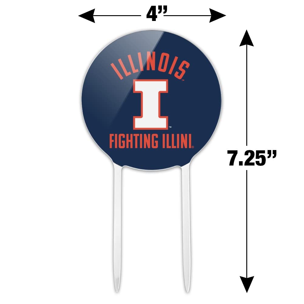 GRAPHICS & MORE Acrylic Cake Topper - University of Illinois Logo, Multi, One Size