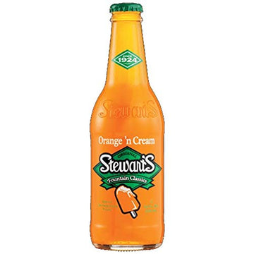 Stewart's Original Orange N' Cream Soda, 12 Fl Oz Glass Bottles, Pack of 6 - Total 72 Oz, Refreshing Citrus Flavor