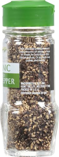 McCormick Gourmet Organic Cracked Black Pepper, 1.37 oz (Pack of 2)