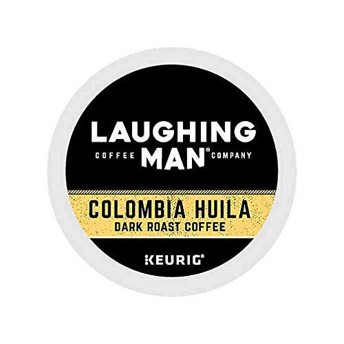 Laughing Man Dark Roast Coffee K-Cups, 100 Count, Colombia Huila, Pack of 1