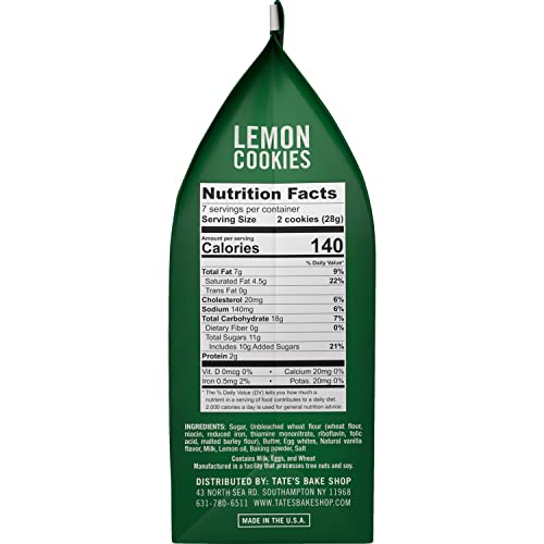 Tate's Bake Shop Lemon Cookies, 7 oz