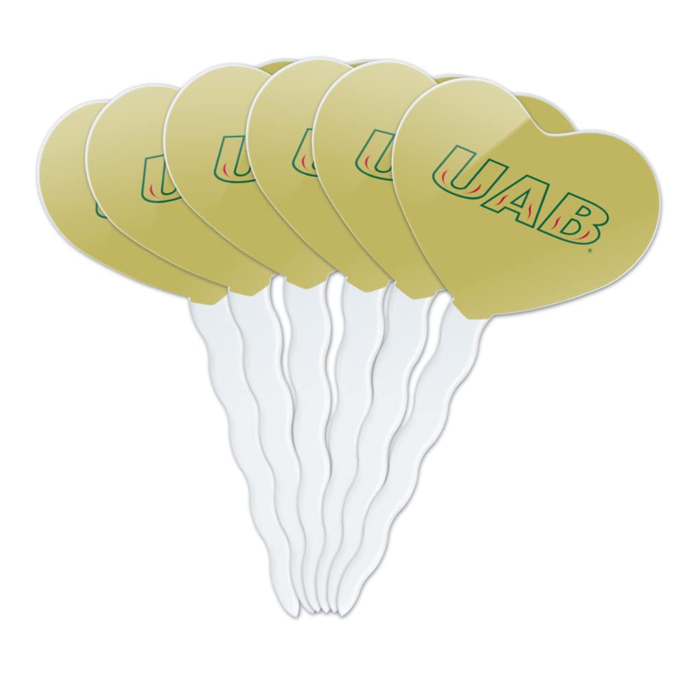 GRAPHICS & MORE Cupcake Picks Set of 6, Heart Love Design, Acrylic, One Size, UAB Color