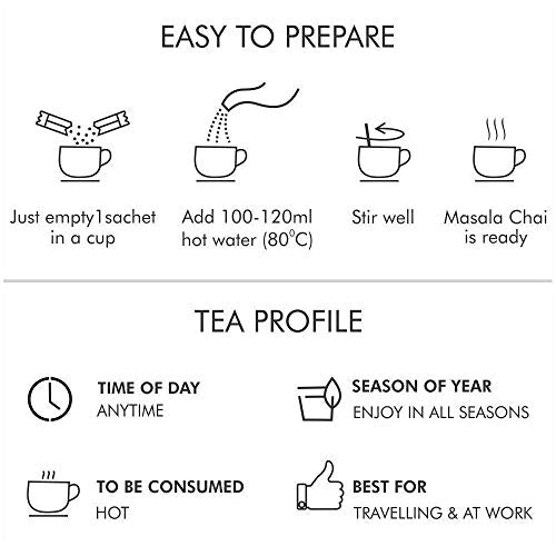 Octavius | Indian Masala (No Added Sugar) Premix Tea - 50 Pouches | Low Sugar | Readymade Tea Mix | Ready Tea | Premix Tea Powde