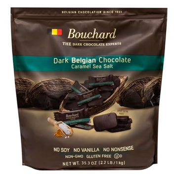Belgian Dark Chocolate Caramel Sea Salt Napolitains 35.3 OZ (2.2 LB/1KG)