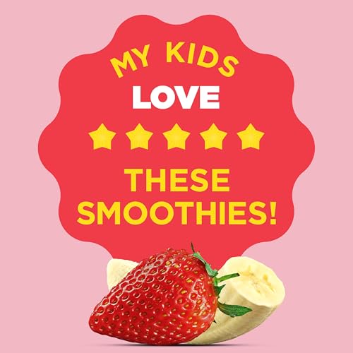 Motts Fruit Smoothies Strawberry Banana, 4.2 oz clear pouches, 8 Pack, Non-dairy, Made With Oatmilk, Made With Real Fruit, Good