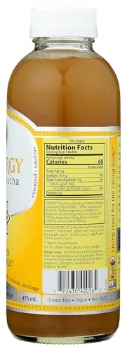 SYNERGY The Real Kombucha - Golden Pineapple - 16 fl oz Bottle - Raw Probiotic Drink for Gut Health and Immune Support