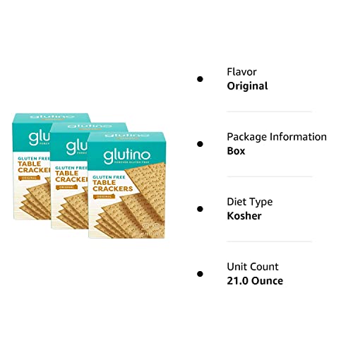 Glutino, Gluten Free Table Crackers 7 Oz (Pack Of 3)