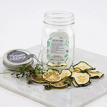 Mckinnons Dry Craft Cocktails Dehydrated Fruits And Herbs, Diy Mixology, Infusion Kit, Mason Jar Serves 8 - 16 Drinks (Cucumber