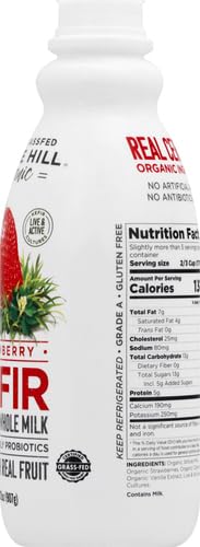 Maple Hill Creamery, 100% Grass Fed Organic Kefir, Strawberry, 32 oz