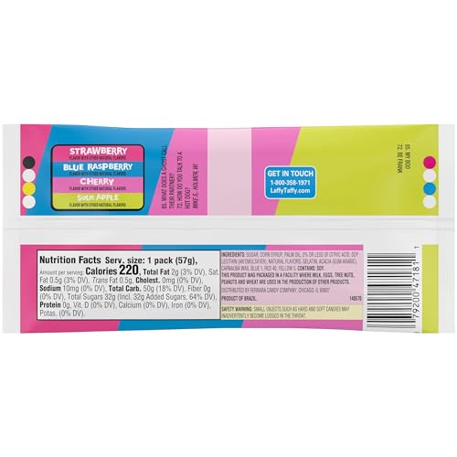 Laffy Taffy Candy, Laff Bites, Assorted Fruit Flavors, 2 Ounce Bags (Pack of 24)