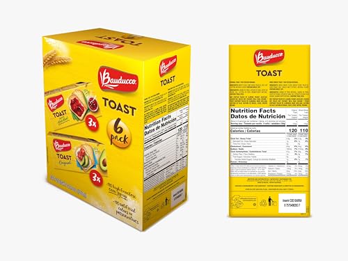 Bauducco Toast - Delicious, Light & Crispy Toasted Bread - Original & Whole Wheat - Ready-to-Eat Breakfast Toast & Sandwich Brea