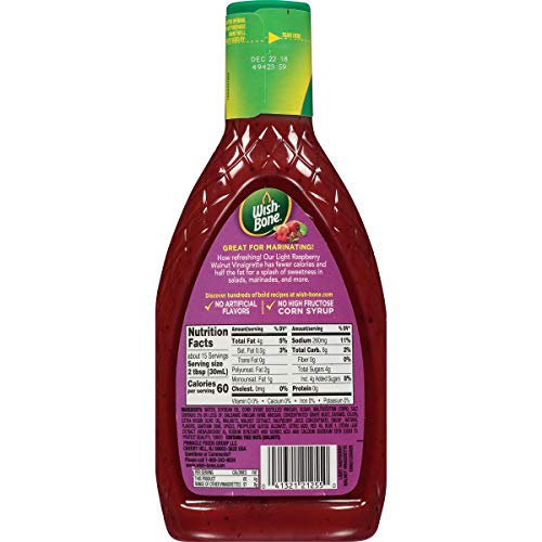 Wish-Bone Light Raspberry Walnut Vinaigrette Dressing,15 FL oz Bottle