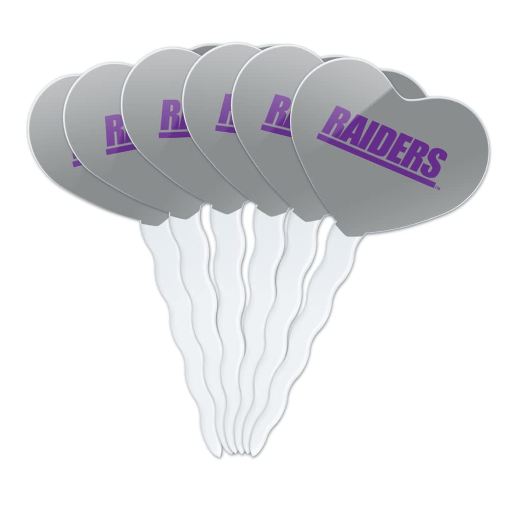GRAPHICS & MORE Cupcake Picks Set of 6, Acrylic, University of Mount Union Heart Decoration, One Size, Model CUPCAKE.HEART.CLCMUC.Z007792