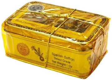 The Gathering of Saffron Brand Saffron 1 Ounce Tin - Pure Spanish Saffron Threads for Paella & More - Imported by Spicy World