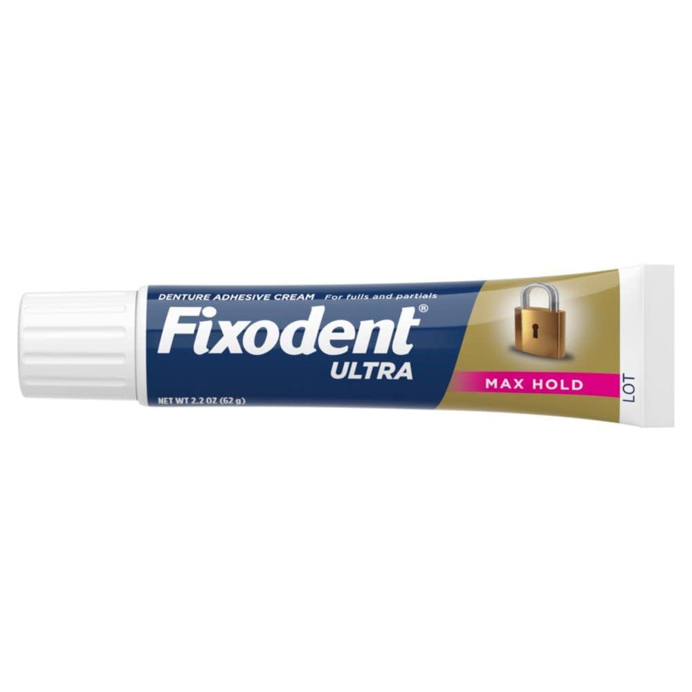 Fixodent Ultra Max Hold Dental Adhesive, 2.2 Oz (Pack Of 7)