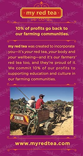 MY RED TEA Organic Rooibos Tea, Caffeine-Free, 80 Tagless Teabags, 6.8 Ounce, Sustainably Farmed in South Africa, Red