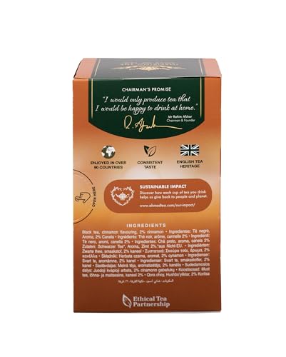 Ahmad Tea Black Tea, Cinnamon Haze Teabags, 20 Ct (Pack Of 1) - Caffeinated & Sugar-Free