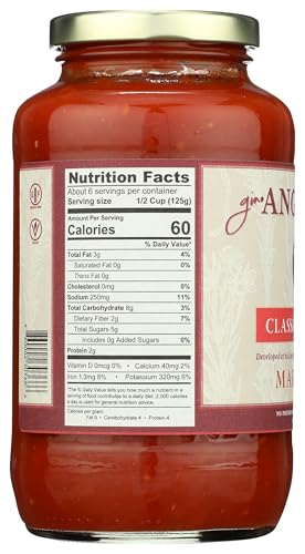 GINO ANGELINI Pasta Sauce - MARINARA, Classic Tomato Sauce, 24 Ounce, Pack of 2