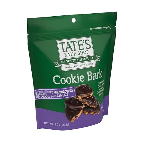 Tates Bake Shop Cookie Bark  Chocolate Chip Cookies with Dark Chocolate and Sea Salt  4-5 oz Bags