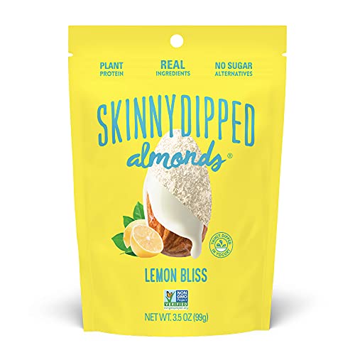 SKINNYDIPPED Yogurt covered Almonds, Resealable Bag, 1 count, Lemon Bliss, 35 Oz