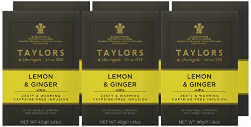 Taylors Of Harrogate Lemon & Ginger Herbal Tea, 20 Count (Pack Of 6)