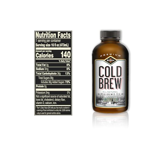 Arizona Cold Brew Sweet Tea - Premium Cold Brew Iced Tea With Cane Sugar (Pack Of 12)