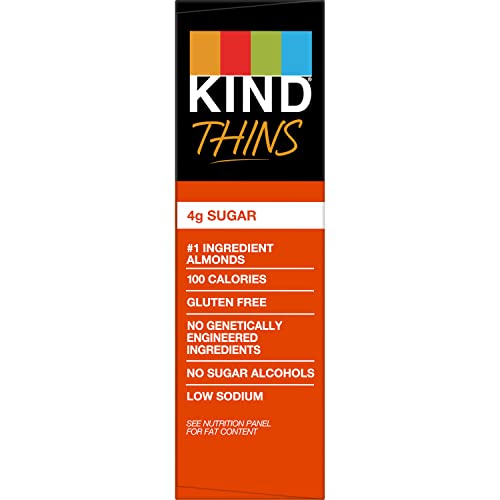 Kind Thins Peanut Butter Dark Chocolate Bars, Gluten Free, 100 Calories, 0.74 Oz Bars, 10 Count