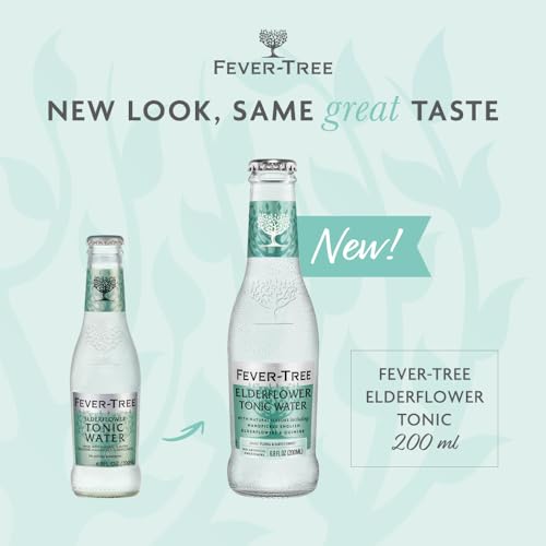 Fever Tree Elderflower Tonic Water - Premium Mixer - Refreshing Beverage For Cocktails & Mocktails. Naturally Sourced Ingredients, No Artificial Sweeteners Or Colors - 200 Ml Bottles - Pack Of 24