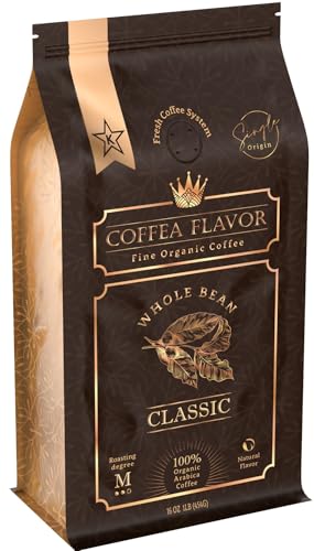 Enhanced Coffee Beans – Organic Whole Bean Coffee, 100% Arabica, Single Origin, Medium Roast, Balanced Acidity – By Coffea Flavor