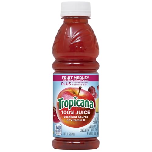 Tropicana 100% Fruit Medley Juice,?Single Serve, 10 Fl Oz Bottles (Pack of 24) - Real Fruit Juice, Vitamin C, B & E Rich, No Add
