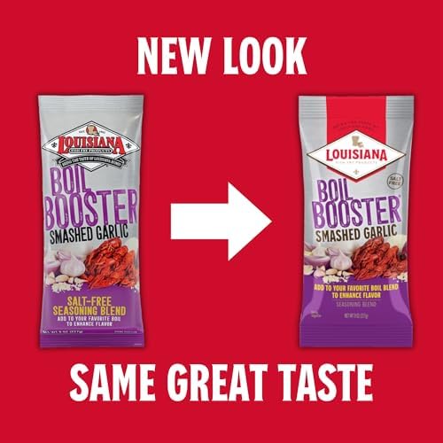 Louisiana Fish Fry, Smashed Garlic Boil Booster, 8 Oz (Pack Of 4)