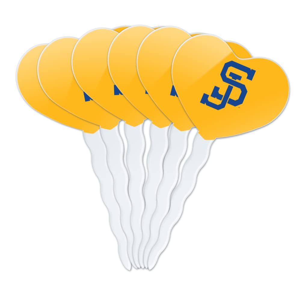GRAPHICS & MORE Cupcake Toppers Set of 6, Acrylic, Heart Design, San Jose State University, One Size