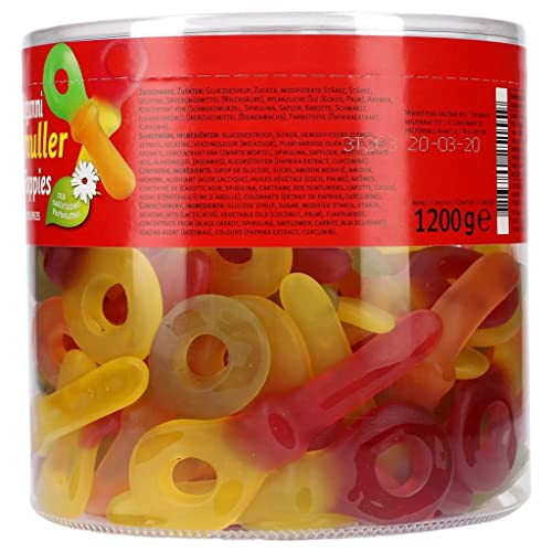 Red Band Fruchtgummi Schnuller - Tasty Gummies, 1200 Grams, 100 Pcs, Red, Model Rexim1620