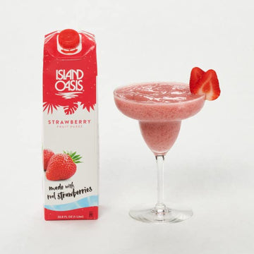 ISLAND OASIS Strawberry Fruit Puree Beverage Mix, 33.9 Fl Oz, Pack of 12