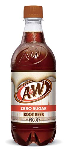 A&W Diet Root Beer, Zero Sugar, 20 Fl Oz Bottles, Pack of 16, Total 320 Fl Oz