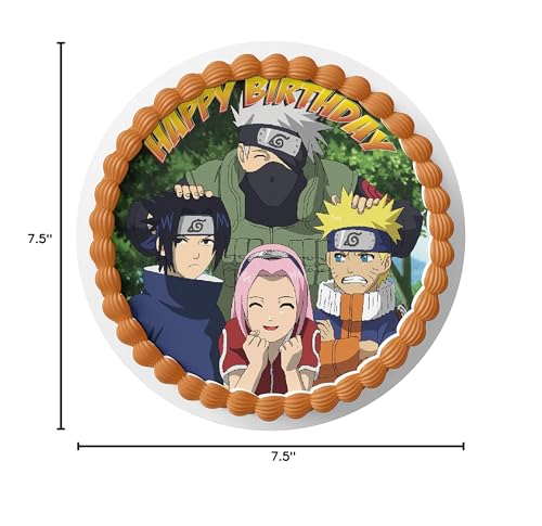 HAPPY CHOICES Edible Cake Toppers – Anime Ninja Design, 7.5 Inch, Red, 1 Count