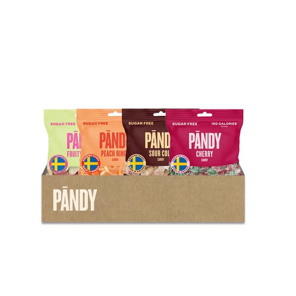 PÄNDY Swedish Sugar Free Candy Variety Pack - Keto Gummy Sweets, 1.8 Ounce Bags, Pack of 4