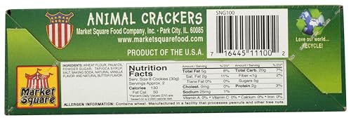 Happy Snacks Non-GMO Project Verified Animal Crackers, Vanilla, 2 Ounce (Pack of 48)