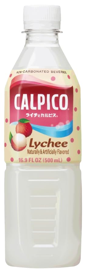 CALPICO Lychee - Smooth, Creamy & Refreshing Non-Carbonated Beverage, Sweet and Tangy, Japanese Lactic Acid Drink, 16.9 Fl oz (P
