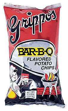 Grippos BBQ Potato Chips 4.5 Ounce Bag (Pack of 3) | Includes GreenZep Sticker