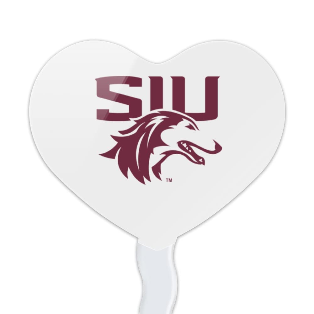 GRAPHICS & MORE Cupcake Picks Set of 6 - Acrylic Heart Toppers - Southern Illinois University - One Size